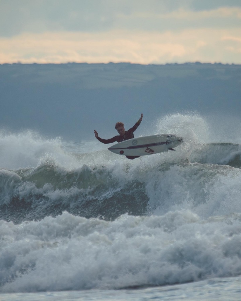 Surfing at Croyde Bay, Devon