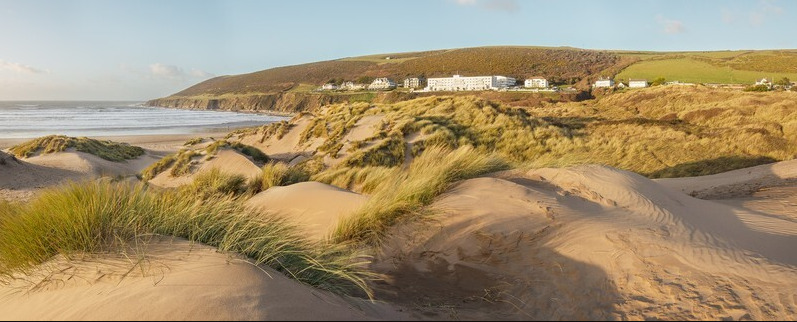 panoramic view of Saunton dunes